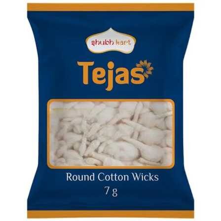 Shubhkart Tejas - Round Cotton Wicks, For Diyas, 7 g