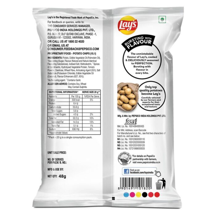 Lay's Spanish Tomato Tango Potato Chips 48 gms Combo  48 g X 3 - Image 2