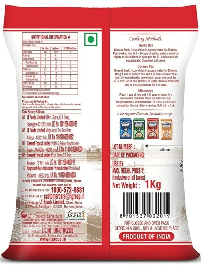 Daawat Dubar Basmati Rice (Long Grain) - Image 2