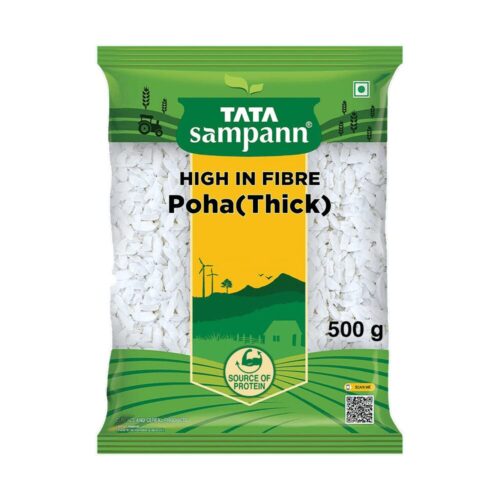 Tata Sampann, High in Fibre Poha (Thick) 500 gm
