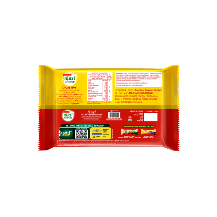 Britannia NutriChoice Digestive High Fibre Biscuits | 0% Maida   1 kg - Image 2