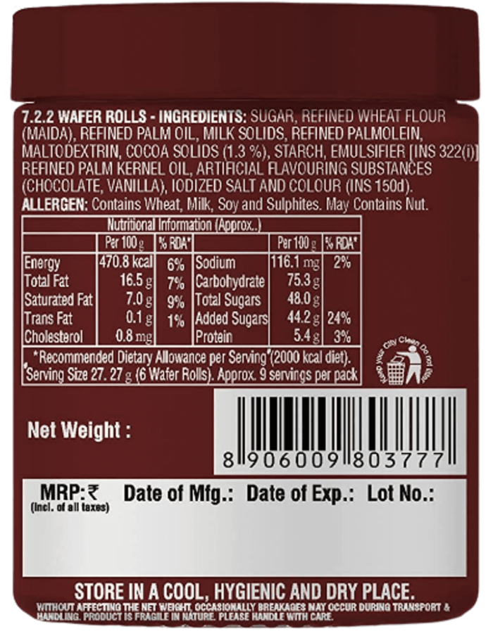 Dukes Waffy Chocolate Wafer Rolls 250 g - Image 2