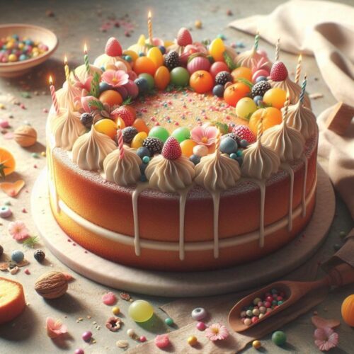 Fresh Tutti Fruti Cake: half kg