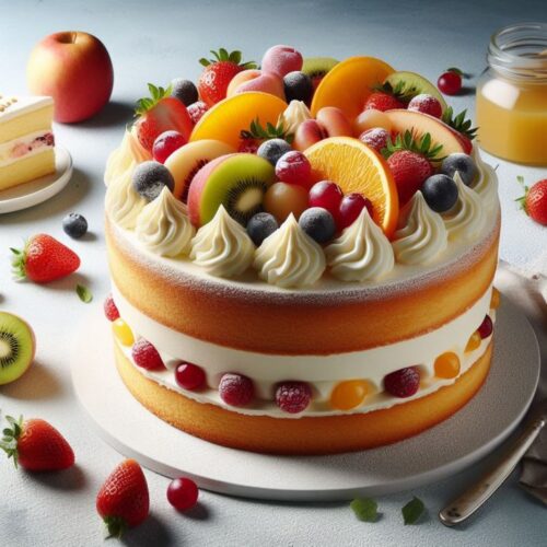 Fresh Mix Fruits Cake: half kg