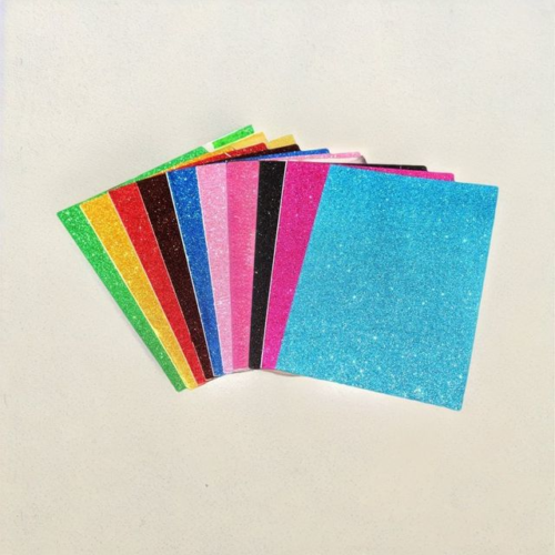 EVA Foam Glitter Sheets A4 Size, Assorted Colours